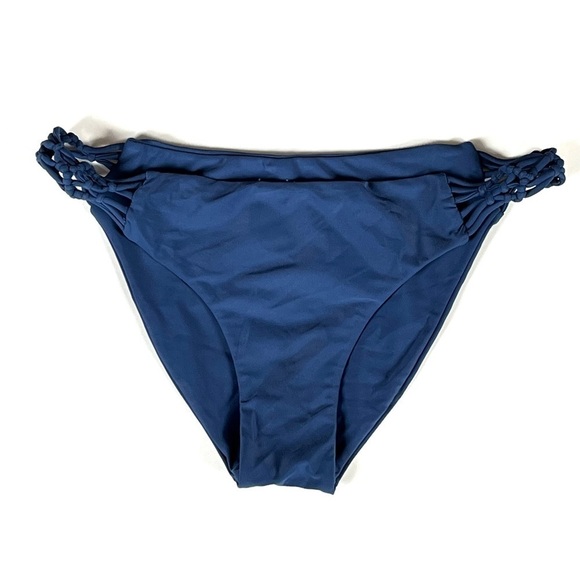 Tori Praver Seafoam Collection Strappy Side Bikini Bottom in Mood Indigo M - Picture 2 of 6